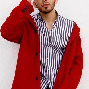 NWT • Red TopMan Trench Coat •